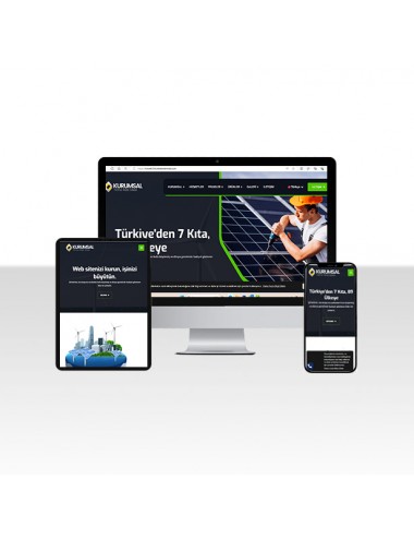 Güneş Paneli ve Enerji Firması Web Sitesi Paketi - Küre