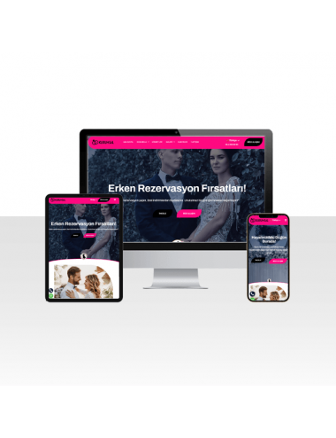 Düğün ve Davet Salonu Web Sitesi Paketi - Wedding Hall