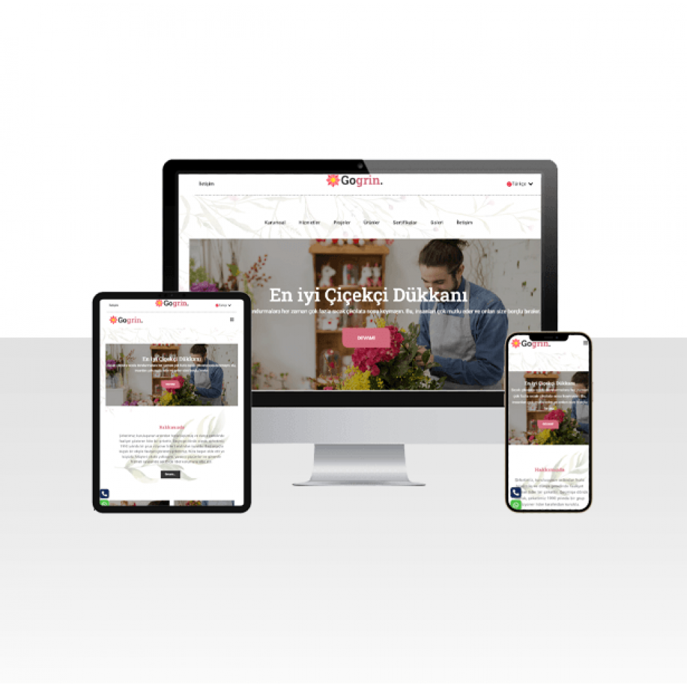Çiçekçi Dükkanı Hazır Web Sitesi Paketi - Mega